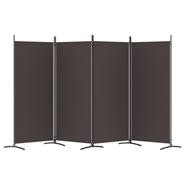 Biombo divisor de 4 paneles de tela marrón 346x180 cm M 4