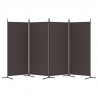 Biombo divisor de 4 paneles de tela marrón 346x180 cm 4