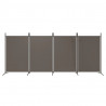 Biombo divisor de 4 paneles de tela gris antracita 346x180 cm 3