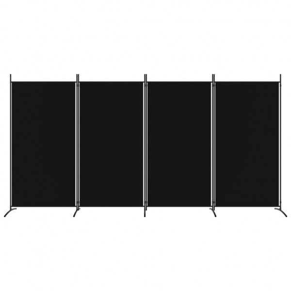 Biombo divisor de 4 paneles de tela negro 346x180 cm M 3