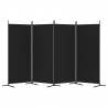 Biombo divisor de 4 paneles de tela negro 346x180 cm 4