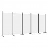 Biombo com 5 painéis 433x180 cm tecido branco 2