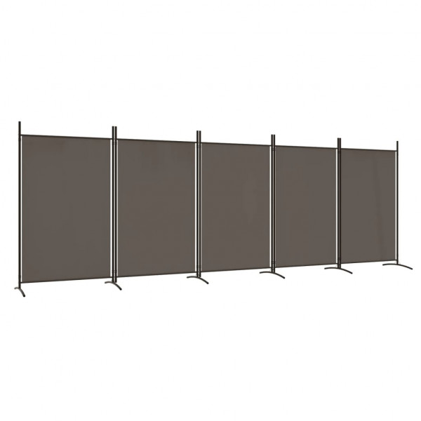 Biombo divisor de 5 paneles de tela gris antracita 433x180 cm M 2