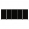 Biombo divisor de 5 paneles de tela negro 433x180 cm 3