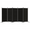 Biombo divisor de 5 paneles de tela negro 433x180 cm 4