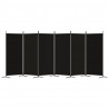Biombo divisor de 6 paneles de tela negro 520x180 cm 4