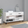 Mueble zapatero madera contrachapada blanco brillo 102x35x55 cm 1