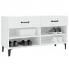 Mueble zapatero madera contrachapada blanco brillo 102x35x55 cm 4