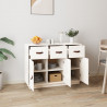 Aparador madera maciza de pino blanco 100x40x75 cm 3