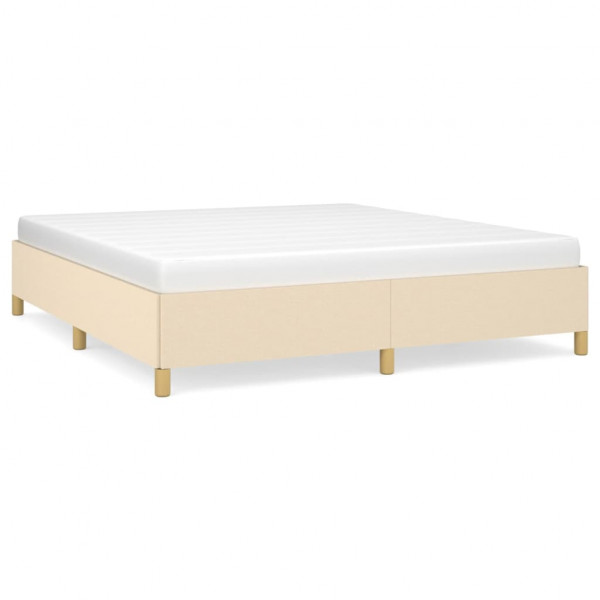 Estructura de cama de tela color crema 160x200 cm M 2