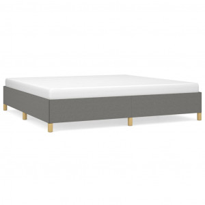 Estrutura de cama sem colchão 200x200 cm tecido cinzento-escuro H
