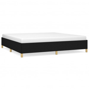 Estrutura de cama sem colchão 200x200 cm tecido preto H