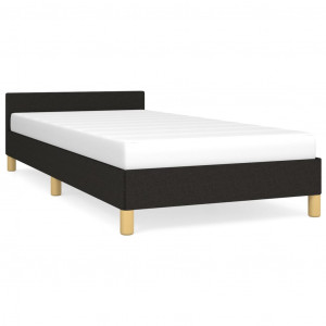 Estrutura cama c/ cabeceira sem colchão tecido 80x200 cm preto H