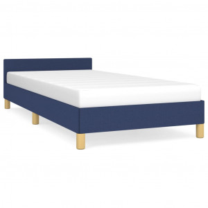 Estrutura cama c/ cabeceira sem colchão tecido 80x200 cm azul H