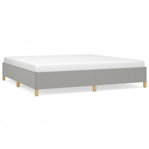 Estrutura de cama sem colchão 200x200 cm tecido cinzento-claro H