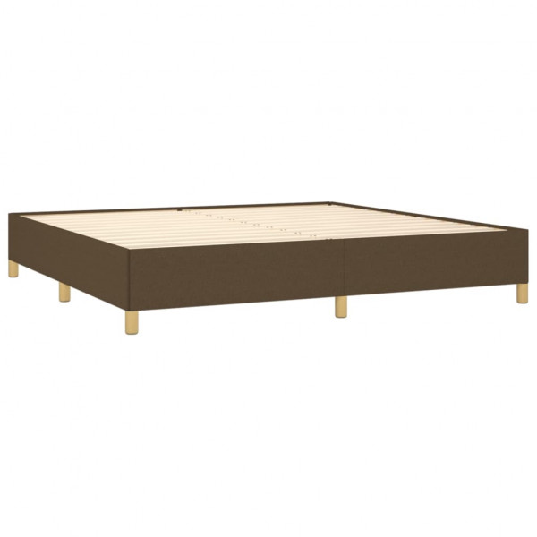 Estructura de cama tela marrón oscuro 200x200 cm M 4