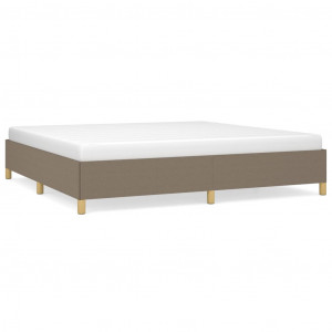 Cama sem colchão 200x200 cm tecido cinzento-acastanhado H