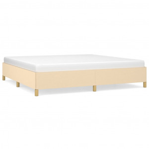 Estrutura de cama sem colchão 200x200 cm tecido cor creme H