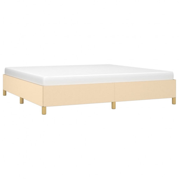 Estrutura de cama sem colchão 200x200 cm tecido cor creme M 3