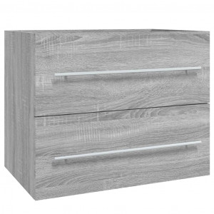 Mueble de lavabo madera contrachapada gris Sonoma 60x38.5x48 cm H