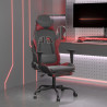 Silla gaming masaje reposapiés cuero sintético negro rojo tinto 1