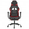 Cadeira de massagem gaming suporte de pés pele sintética preto vermelho vermelho 4