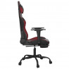 Silla gaming masaje reposapiés cuero sintético negro rojo tinto 5