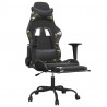 Cadeira gaming massagens apoio pés couro artif preto/camuflagem 3