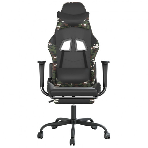 Cadeira gaming massagens apoio pés couro artif preto/camuflagem M 4