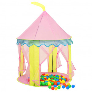 Tienda de juegos para niños con 250 bolas rosa 100x100x127 cm H