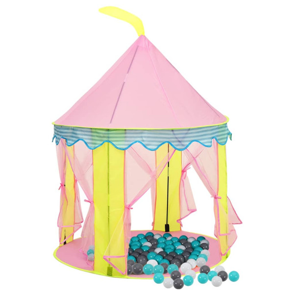 Tenda de brincar infantil com 250 bolas 100x100x127 cm rosa M 2