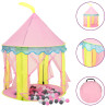 Tenda de brincar infantil com 250 bolas 100x100x127 cm rosa 1