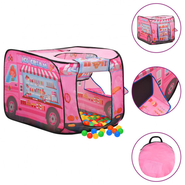 Tienda de juegos para niños con 250 bolas rosa 70x112x70 cm D