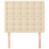 Cabeceira de cama 2 pcs tecido 90x5x78/88 cm creme 3