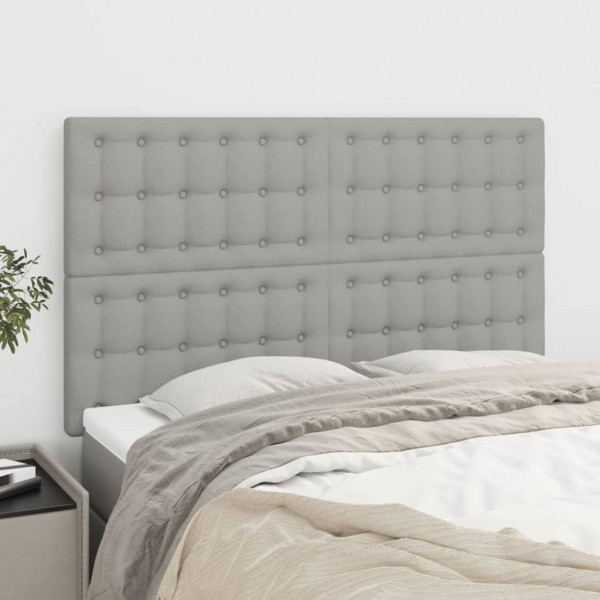 Cabeceros 4 unidades tela gris claro 72x5x78/88 cm D