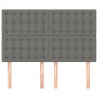 Cabeceira de cama 4 pcs tecido 72x5x78/88 cm cinzento-escuro 3