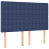 Cabeceira de cama 4 pcs tecido 72x5x78/88 cm azul 2