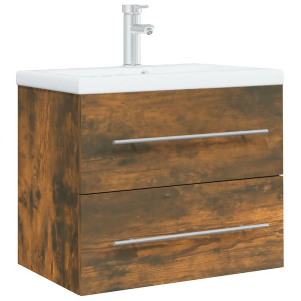 Mueble de baño con lavabo madera contrachapada roble ahumado M 4