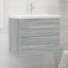 Mueble de baño con lavabo madera contrachapada gris Sonoma 1