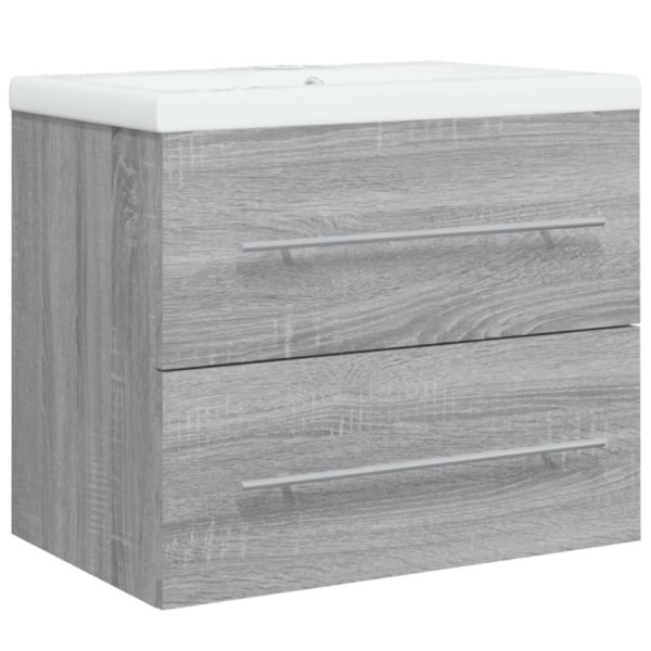 Mueble de baño con lavabo madera contrachapada gris Sonoma M 2