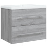 Mueble de baño con lavabo madera contrachapada gris Sonoma 2