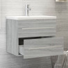Mueble de baño con lavabo madera contrachapada gris Sonoma 3