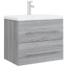 Mueble de baño con lavabo madera contrachapada gris Sonoma 4