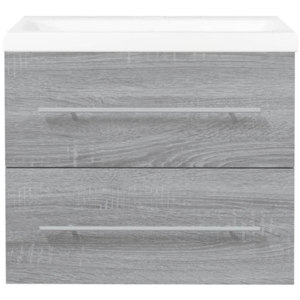 Mueble de baño con lavabo madera contrachapada gris Sonoma M 5