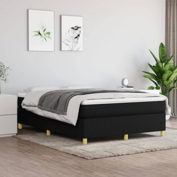 Estructura de cama box spring tela negro 140x200 cm D