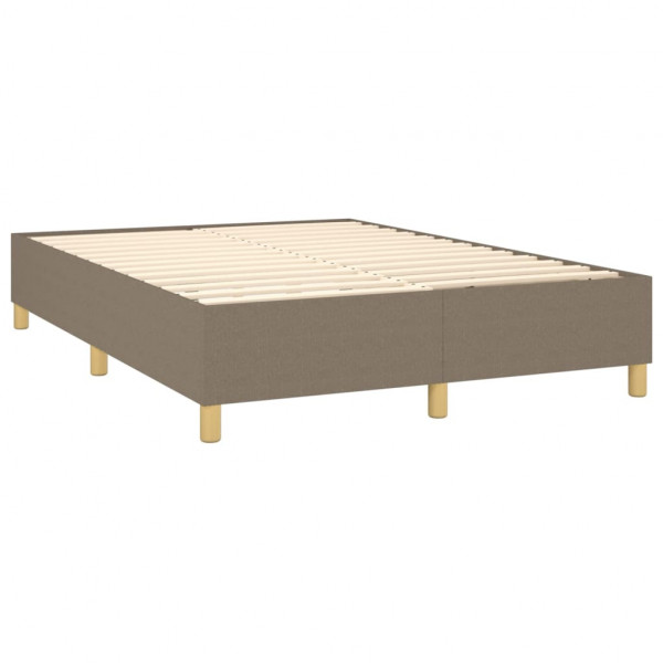 Estructura de cama box spring tela gris taupe 140x200 cm M 4