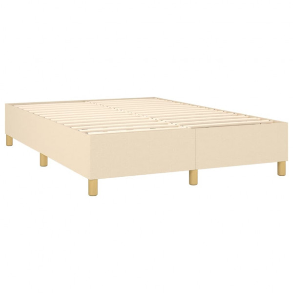 Estructura de cama box spring tela color crema 140x200 cm M 4