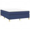 Estructura de cama box spring tela azul 140x200 cm 3