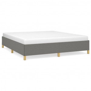Estrutura de cama sem colchão 160x200 cm tecido cinzento-escuro H
