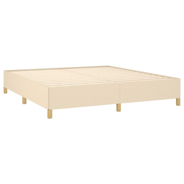 Estructura de cama box spring tela color crema 160x200 cm M 4